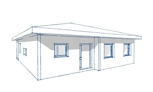 Štvorizbový bungalov so šatníkom