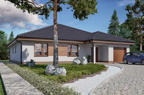 Projekt Bungalovu s garážou RD 303