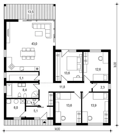 archdom-305-projekt-bungalovu-do-l-podorys